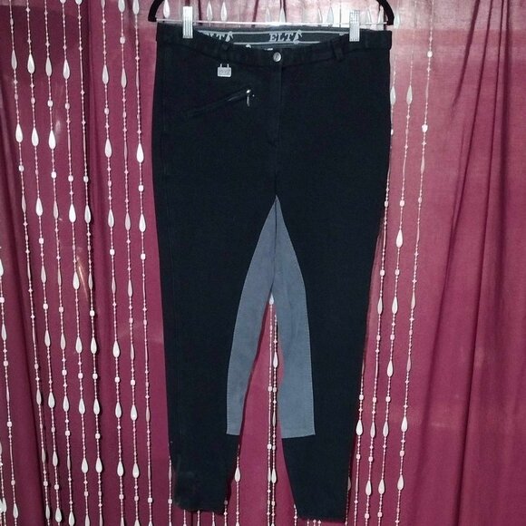 Size XL US36 ELT Waldhausen Black & Gray Equestrian Riding Pants - Picture 1 of 8